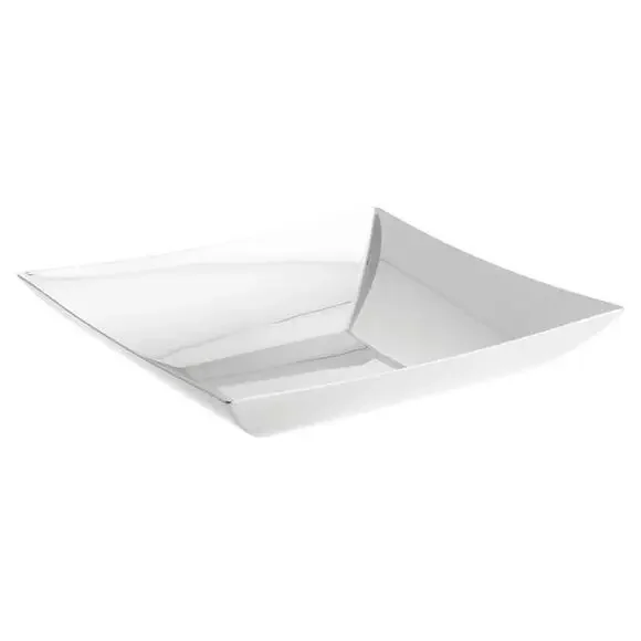 Sambonet Linea Q Polished Stainless Steel Square Fruit Bowl Made In Italy